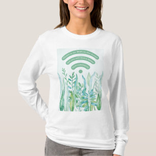 Camiseta Piso florestal - folhas tropicais mais aspas