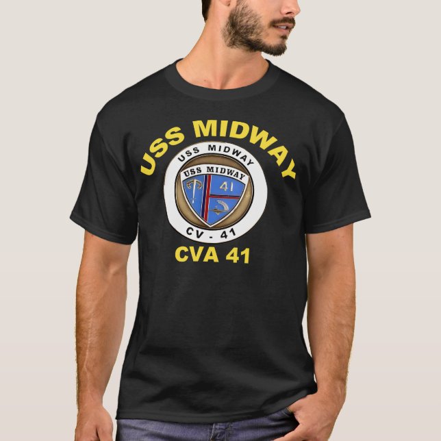 Camiseta Pista Da Via Média Uss (Cvbcvacv-41) Para Escuro (Frente)