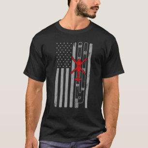 Camiseta Pista de Bandeira Americana do Helicóptero Militar