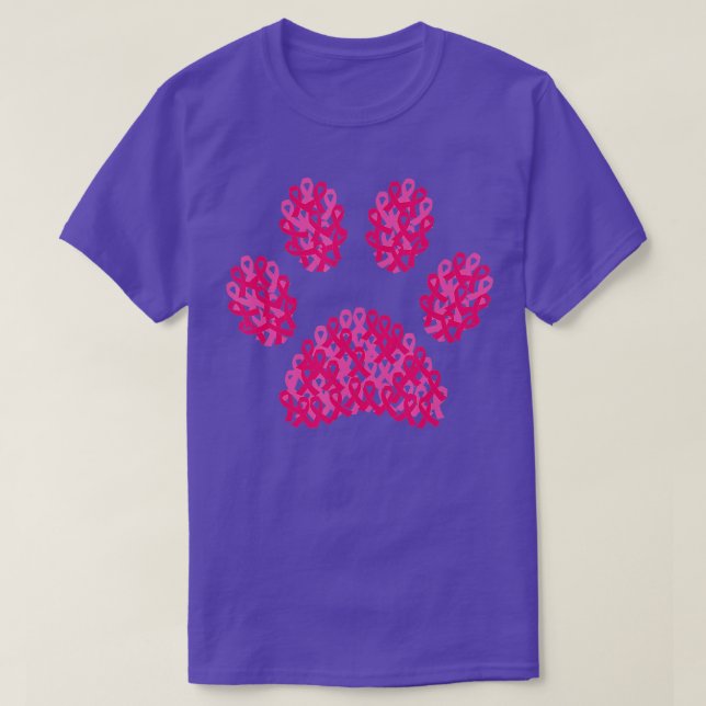Camiseta Pista de Cão de Fita Rosa Imprimir Consciência do  (Frente do Design)