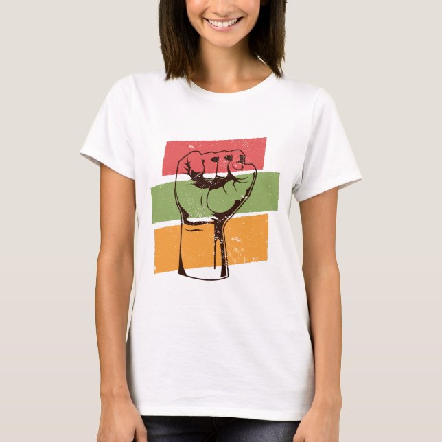 Camiseta Pista de energia preta do BLM (Frente)