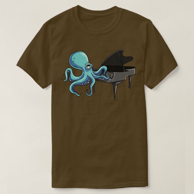 Camiseta Pista de Piano de Octopus (Frente do Design)