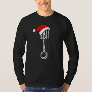 Camiseta Pistão Usando Mecânico de Chapéu de Papai Noel Cor