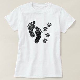 Camiseta Pistas de Cachorro e Pegadas dos Melhores Amigos