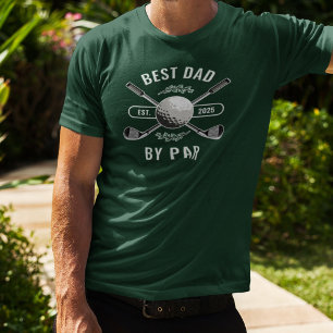 Camiseta Pistas de Golfe Cruzadas e Bola de Golfe Melhor Pa