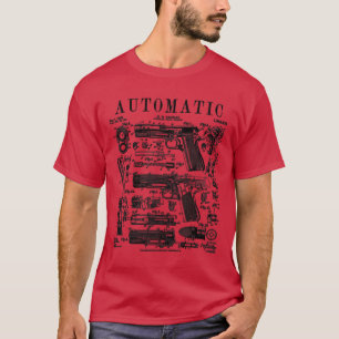 Camiseta pistola automática de armas de fogo