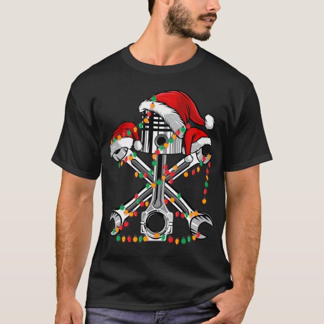 Camiseta Pistola Wrench Santa Hat Semáforos De Natal (Frente)
