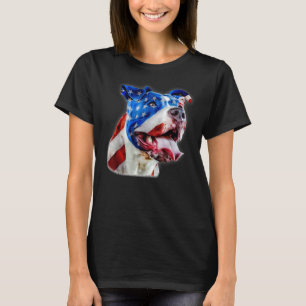 Camiseta Pit Bull Americano Terrier Usa Bandeira Cão Patrió