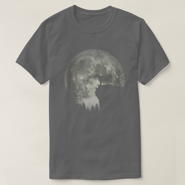 Camiseta Pit bull and Moon Halloween  (Frente do Design)