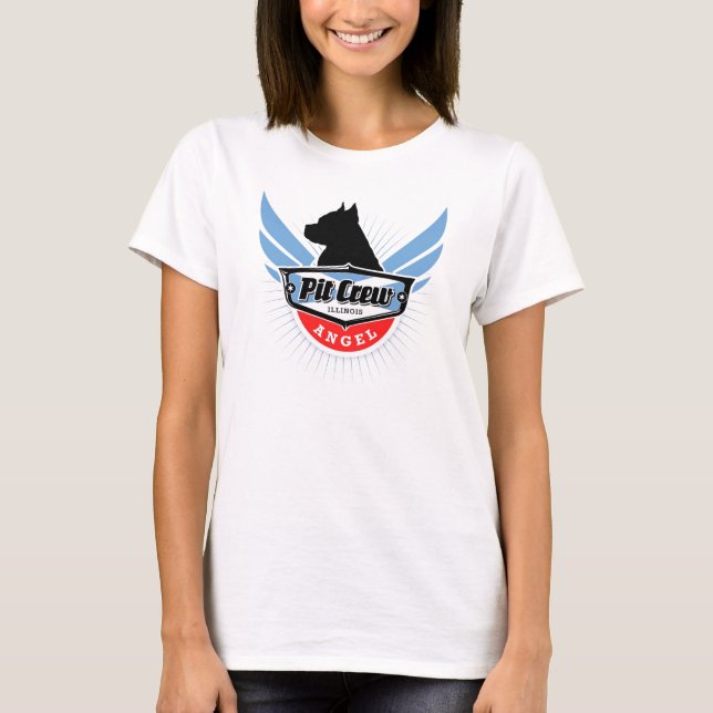 Camiseta Pit Bull Angels- T-Shirt de longa folga (Damas) (Frente)