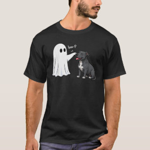 Camiseta Pit Bull Boo P Fantasma Nariz Boop Dia das Bruxas