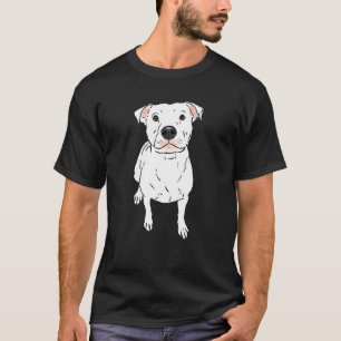 Camiseta Pit Bull Branco Engraçado Pit Bull Branco