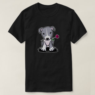 Camiseta Pit Bull Com Cachorro Flor