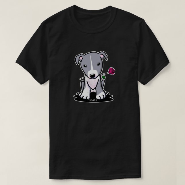 Camiseta Pit Bull Com Cachorro Flor (Frente do Design)