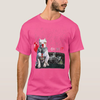 Camiseta Pit Bull Dog Clowe Oh Chuva Balão Engraçado Hallow