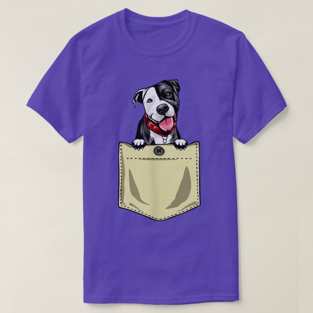 Camiseta Pit Bull Dog In Pocket Puppy Pitbull T-Shirt C (Frente do Design)