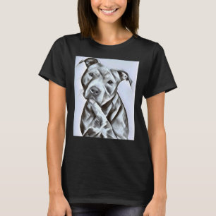 Camiseta Pit Bull Dog Pôs Uma Bela Bela Boca Nose Azul