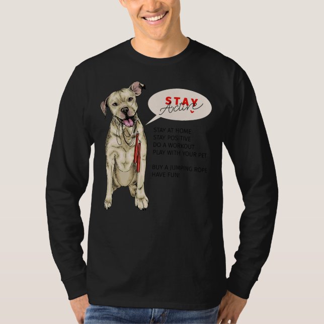 Camiseta Pit Bull Dog Senta-Se Com Corrente De Pulverização (Frente)