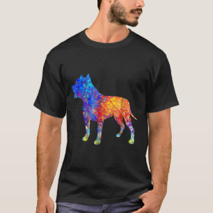 Camiseta Pit Bull Dog Watercolor Art Design