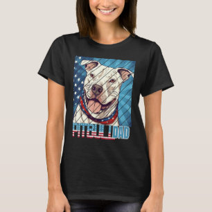 Camiseta Pit bull engraçado do papai para homens