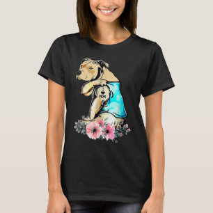 Camiseta Pit Bull Engraçado Eu Amo Mãe Tatuagem Dia das Mãe
