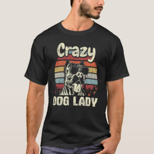 Camiseta Pit Bull Engraçado Senhora Cachorro Louco Dia das