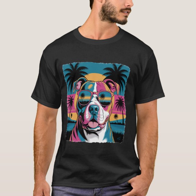 Camiseta Pit Bull Fofo, Pit Bulls Coloridos, Presente para  (Frente)