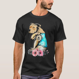 Camiseta Pit Bull I Love Mamãe Tatuagem Dia da Mãe