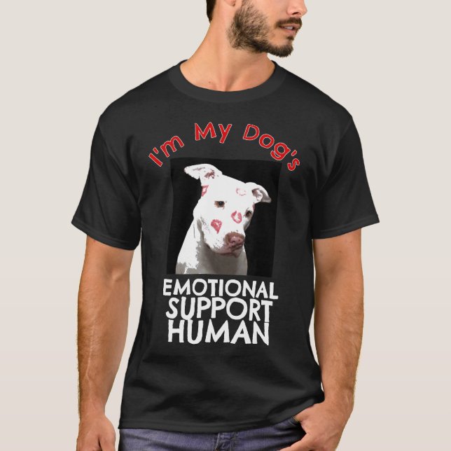 Camiseta Pit Bull Kisses Cão Emocional Apoio à Diversão Hum (Frente)