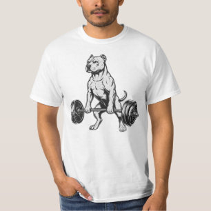 Camiseta Pit Bull Poderoso Levantando Pesos
