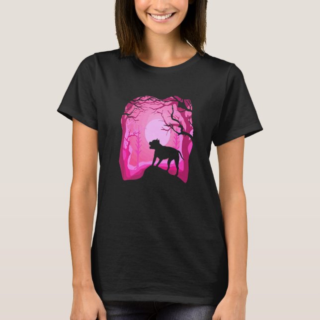 Camiseta Pit Bull Retro Rosa Cachorro Pitbull (Frente)