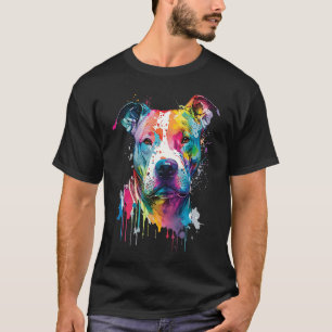Camiseta Pit bull Terrier Cachorro Colorido Engraçado Ama o