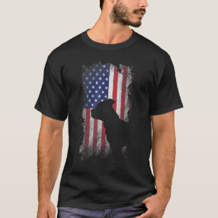 Camiseta Pit Bull Terrier Patriótico Cão Pitbull Bandeira A