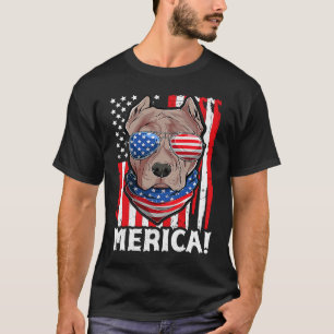 Camiseta Pit bull USA Patriotic Dog Roupa Flag M