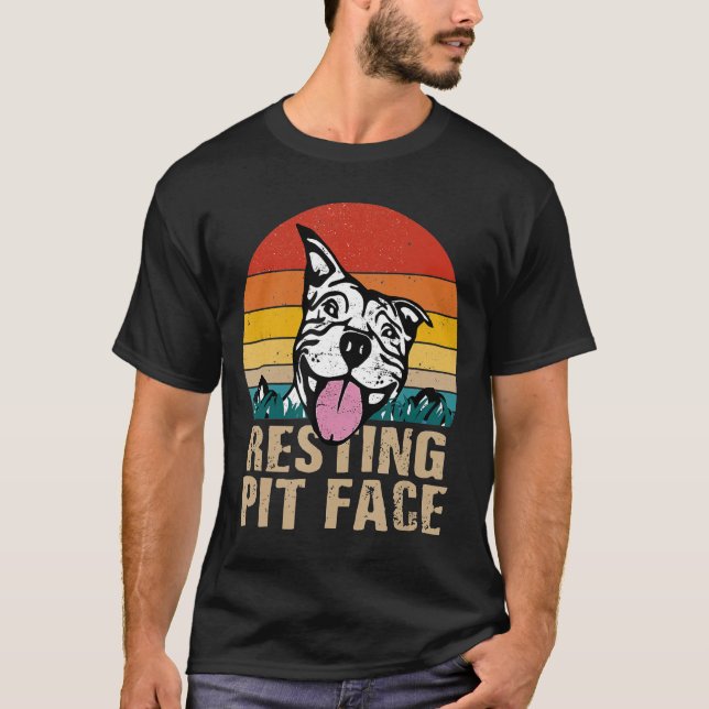 Camiseta Pit Bull Vintage Resting Face (Frente)