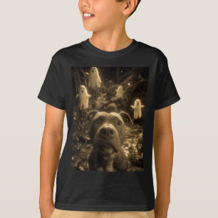 Camiseta Pit Bull Vintage Selfie Fantasmas Floresta Assombr