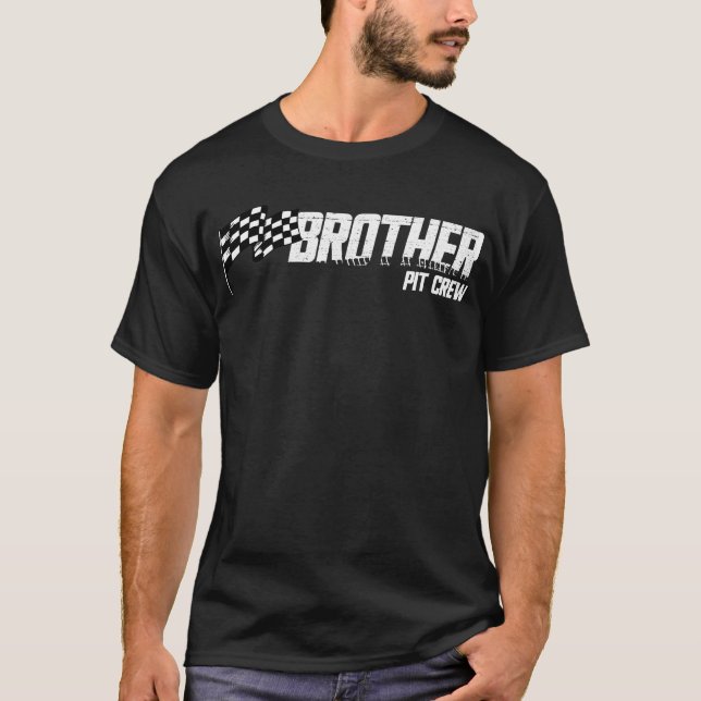 Camiseta Pit Crew Brother Race Aniversário Família Race Irm (Frente)