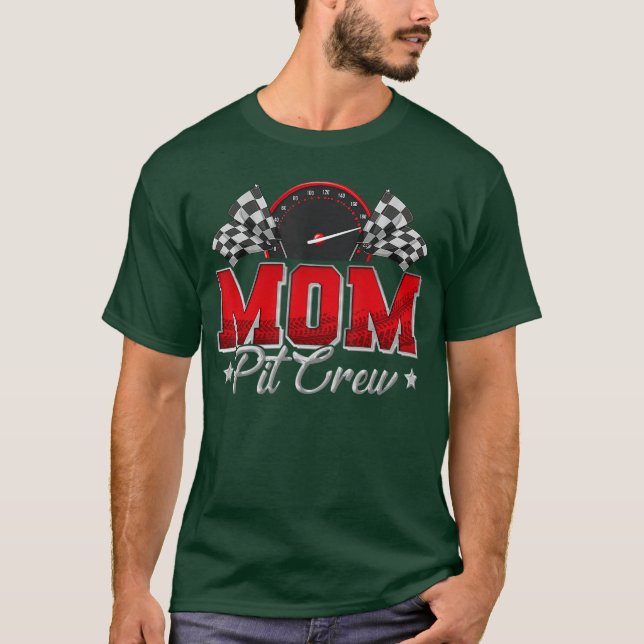 Camiseta Pit Crew Race Racing Mom Family Birthday Party Gif (Frente)