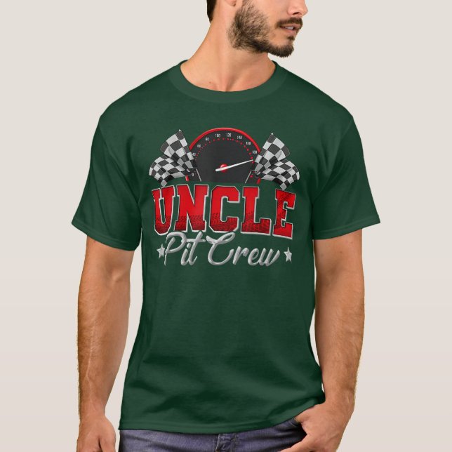 Camiseta Pit Crew Race Racing Uncle Family Birthday Party G (Frente)