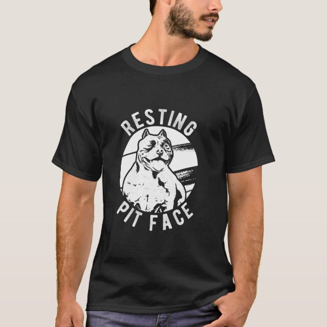 Camiseta Pit Repouso Face Pittie Pitbull Proprietário do Ca (Frente)