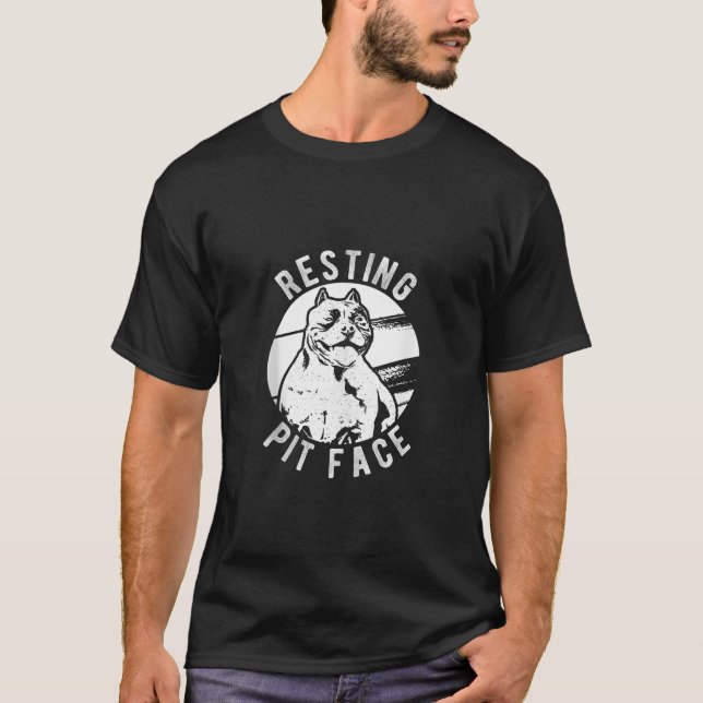 Camiseta Pit Repouso Face Pittie Pitbull Proprietário do Ca (Frente)