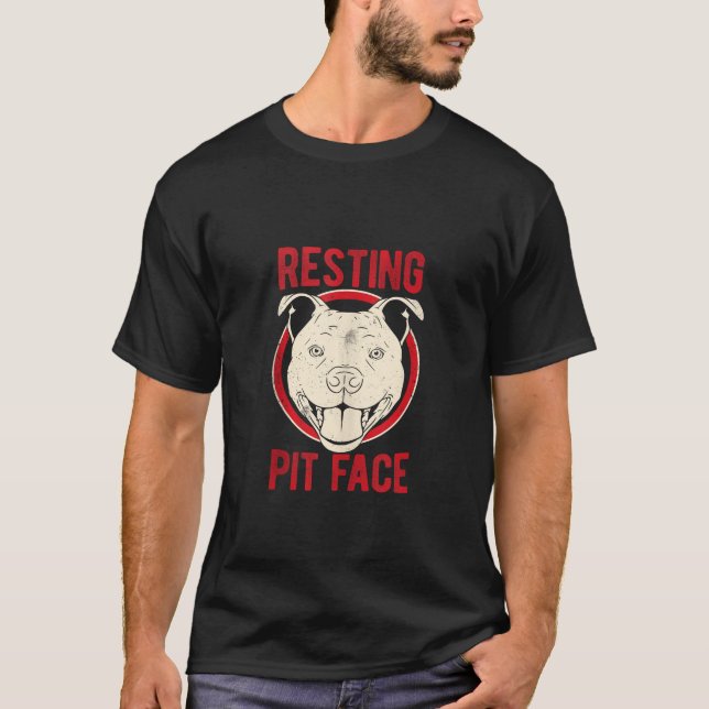 Camiseta Pit Repouso Face Pittie Pitbull Proprietário do Ca (Frente)