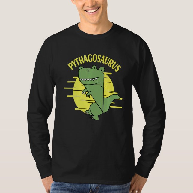 Camiseta Pitagossauro Pitágoras Teorema Estatística Matemát (Frente)