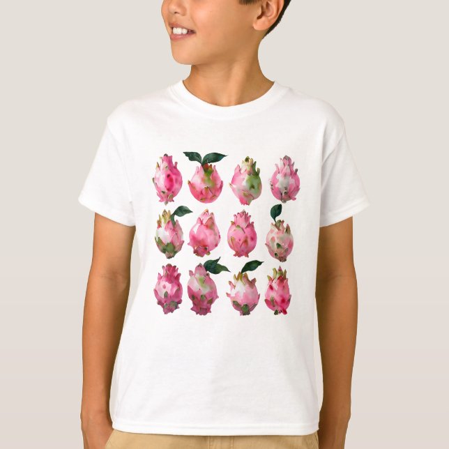 Camiseta Pitaya Watercolor Art Tropical (Frente)