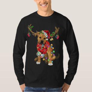 Camiseta Pitbull boxer mistura belíssima Reindeer de Natal
