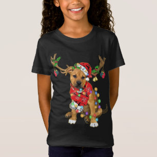 Camiseta Pitbull boxer mistura belíssima Reindeer de Natal