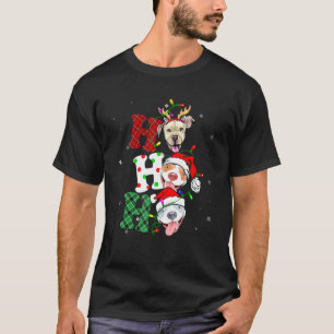 Camiseta Pitbull Cachorro Ho Ho Ho Natal Fun Xmas