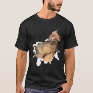 Camiseta Pitbull Cachorro Rasgado Dentro Buraco Cachorro Me