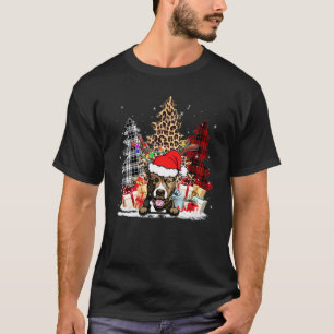 Camiseta Pitbull Chapéu de Papai Noel Luz Xadrez Búfalo Leo