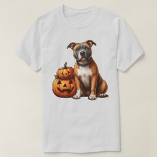 Camiseta Pitbull com Bombas de Halloween